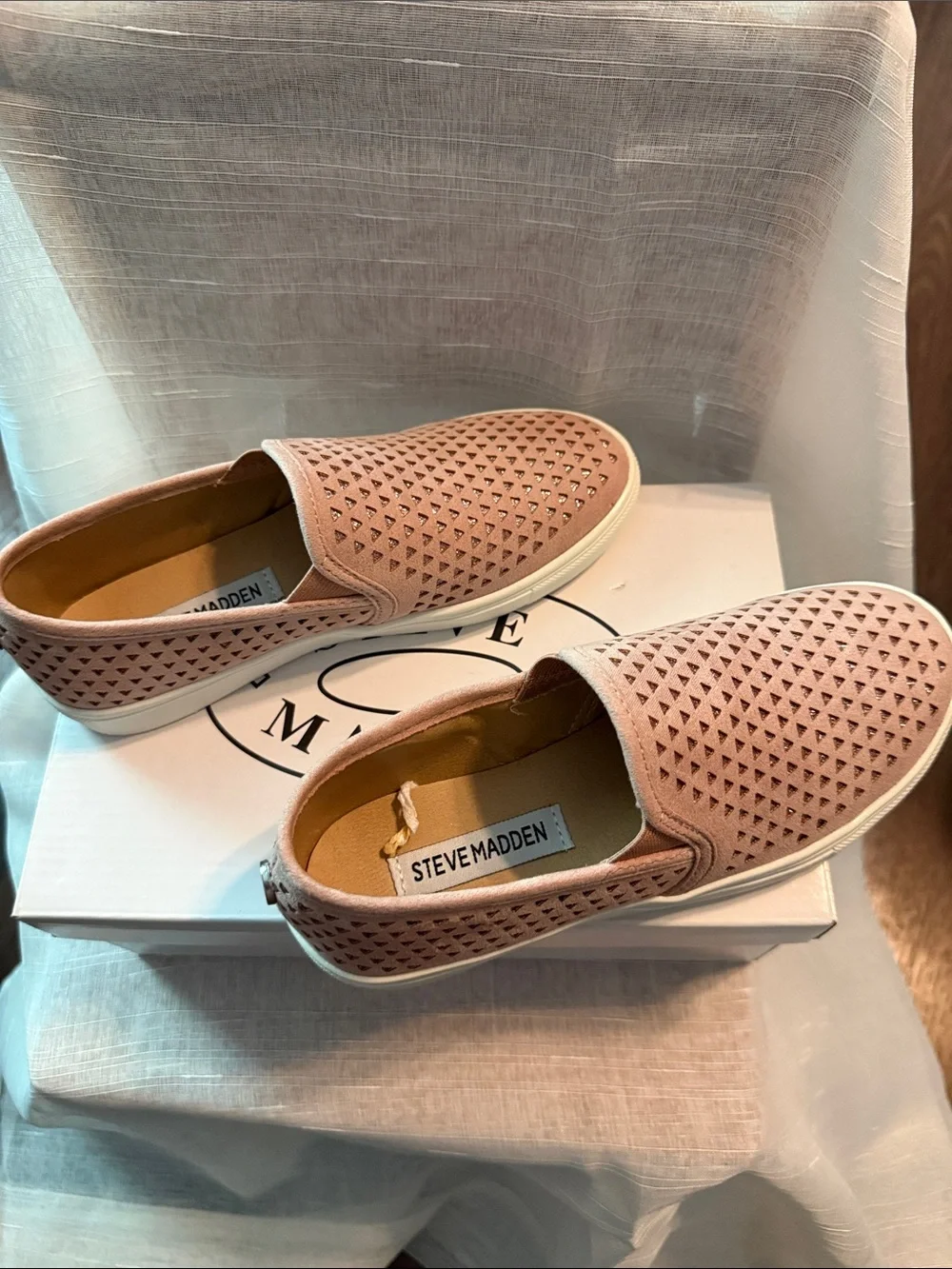 Steve Madden Blush Perforated Slip-On Sneakers